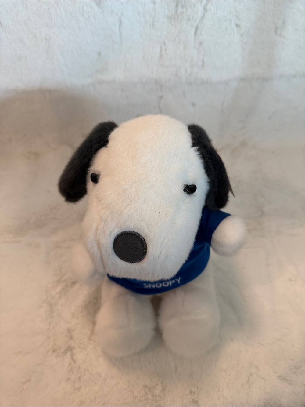 Snoopy Plush Dog Stuffed Animal in White, Black and Blue